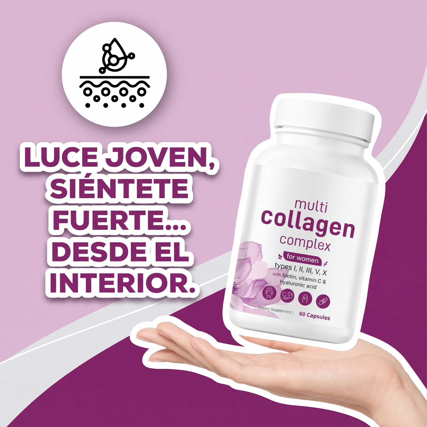 ✨⭐ Bote de 60 Cápsulas de Colágeno 8 en 1 ✨⭐